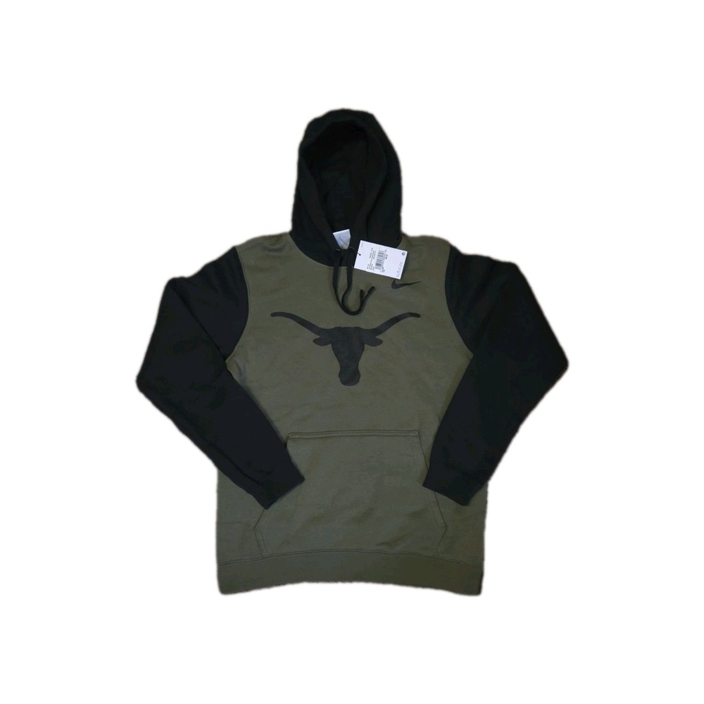 Nike Texas Longhorns Therma-FIT Fleece Hoodie Olive Green/Black Men's Small - Picture 2 of 6